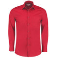 Red - Front - Kustom Kit Mens Poplin Tailored Long-Sleeved Formal Shirt