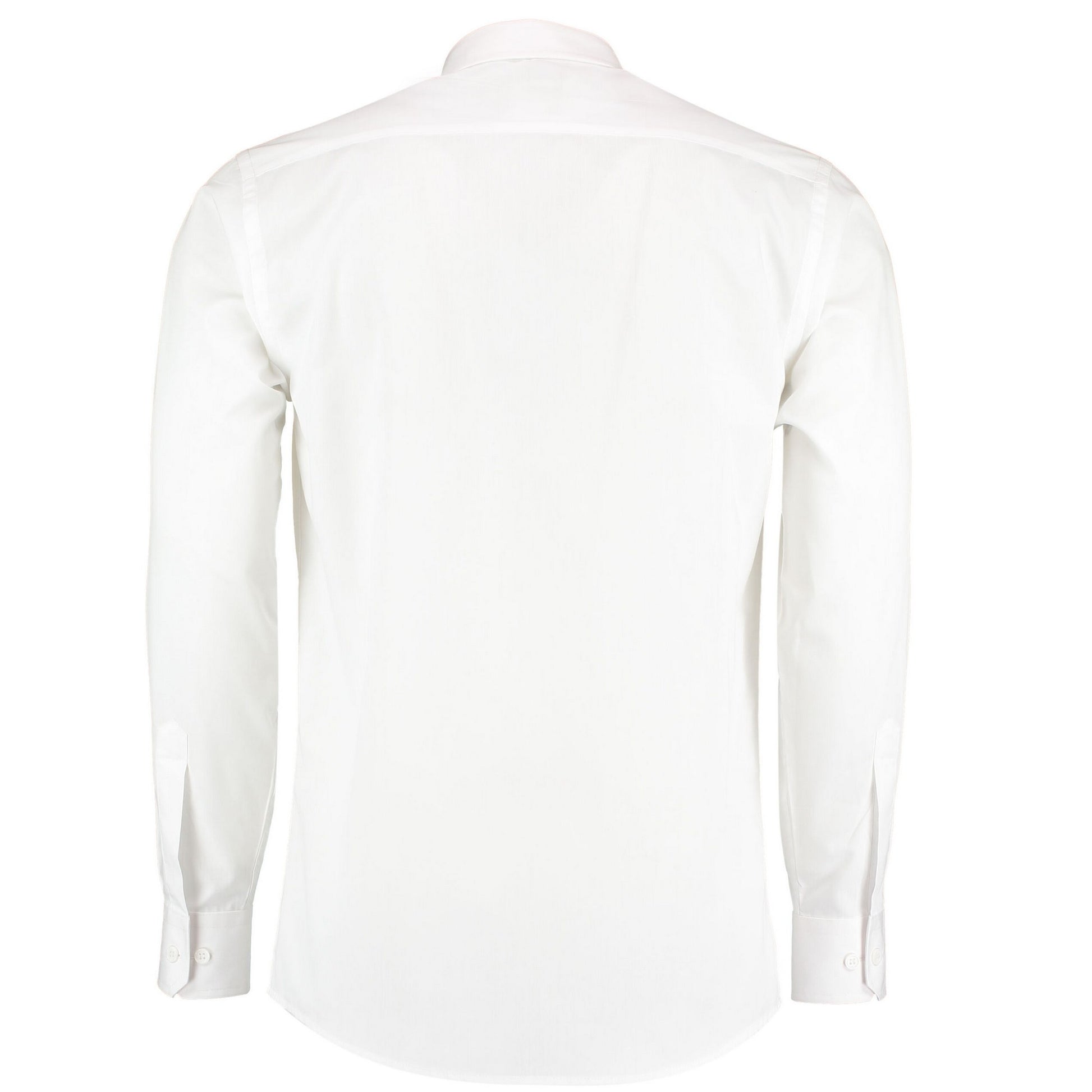 White - Back - Kustom Kit Mens Poplin Tailored Long-Sleeved Formal Shirt