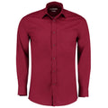 Claret Red - Front - Kustom Kit Mens Poplin Tailored Long-Sleeved Formal Shirt