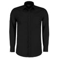 Black - Front - Kustom Kit Mens Poplin Tailored Long-Sleeved Formal Shirt
