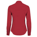 Red - Back - Kustom Kit Womens-Ladies Poplin Tailored Long-Sleeved Shirt