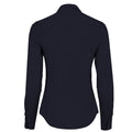 Dark Navy - Back - Kustom Kit Womens-Ladies Poplin Tailored Long-Sleeved Shirt