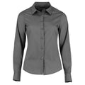 Graphite - Front - Kustom Kit Womens-Ladies Poplin Tailored Long-Sleeved Shirt