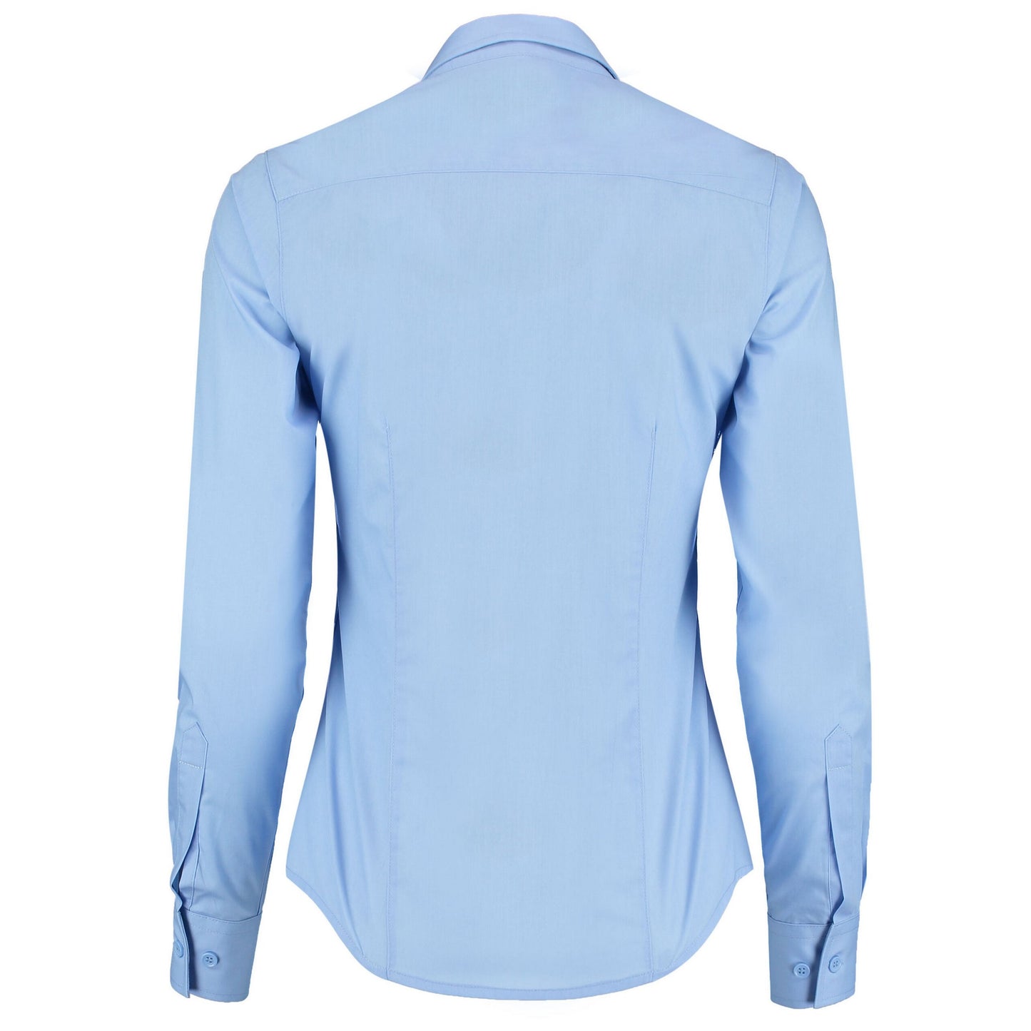 Light Blue - Back - Kustom Kit Womens-Ladies Poplin Tailored Long-Sleeved Shirt