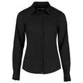Black - Front - Kustom Kit Womens-Ladies Poplin Tailored Long-Sleeved Shirt