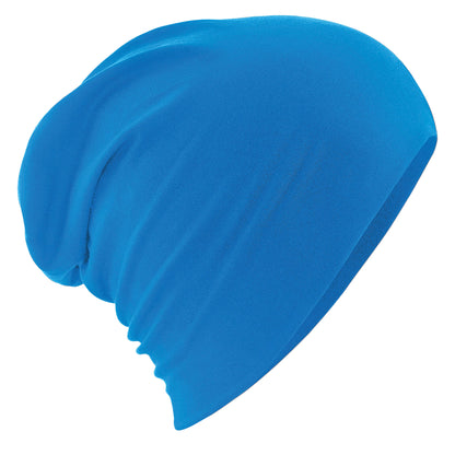 Sapphire Blue - Side - Beechfield Unisex Adult Hemsedal Cotton Slouch Beanie