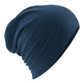 French Navy - Front - Beechfield Unisex Adult Hemsedal Cotton Slouch Beanie