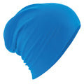 Sapphire Blue - Front - Beechfield Unisex Adult Hemsedal Cotton Slouch Beanie