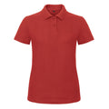 Red - Front - B&C Womens-Ladies ID.001 Piqué Polo Shirt