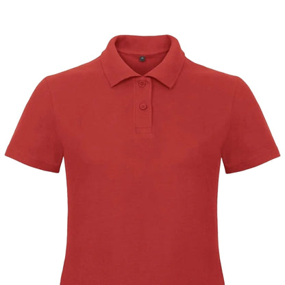 Red - Back - B&C Womens-Ladies ID.001 Piqué Polo Shirt
