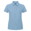 Light Blue - Front - B&C Womens-Ladies ID.001 Piqué Polo Shirt