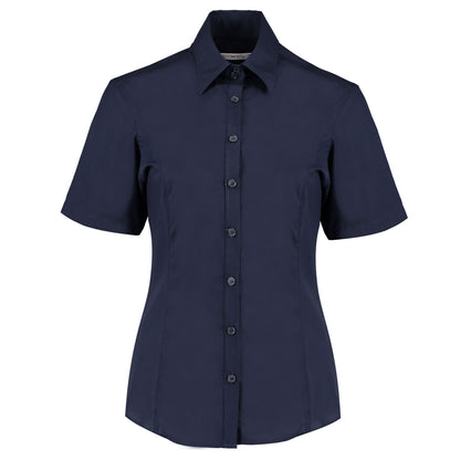 Dark Navy - Front - Kustom Kit Womens-Ladies Tailored Business Shirt