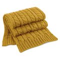 Mustard - Front - Beechfield Unisex Adult Cable Knit Melange Scarf