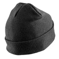 Black - Back - Result Winter Essentials Unisex Adult Double Knit Printer Patch Beanie