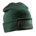 Bottle Green - Front - Result Winter Essentials Unisex Adult Double Knit Printer Patch Beanie