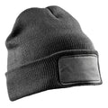Grey - Front - Result Winter Essentials Unisex Adult Double Knit Printer Patch Beanie