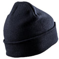 Navy Blue - Back - Result Winter Essentials Unisex Adult Double Knit Printer Patch Beanie