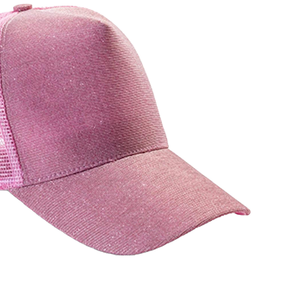 Baby Pink - Back - Result Headwear Unisex Adult New York Sparkle Trucker Cap