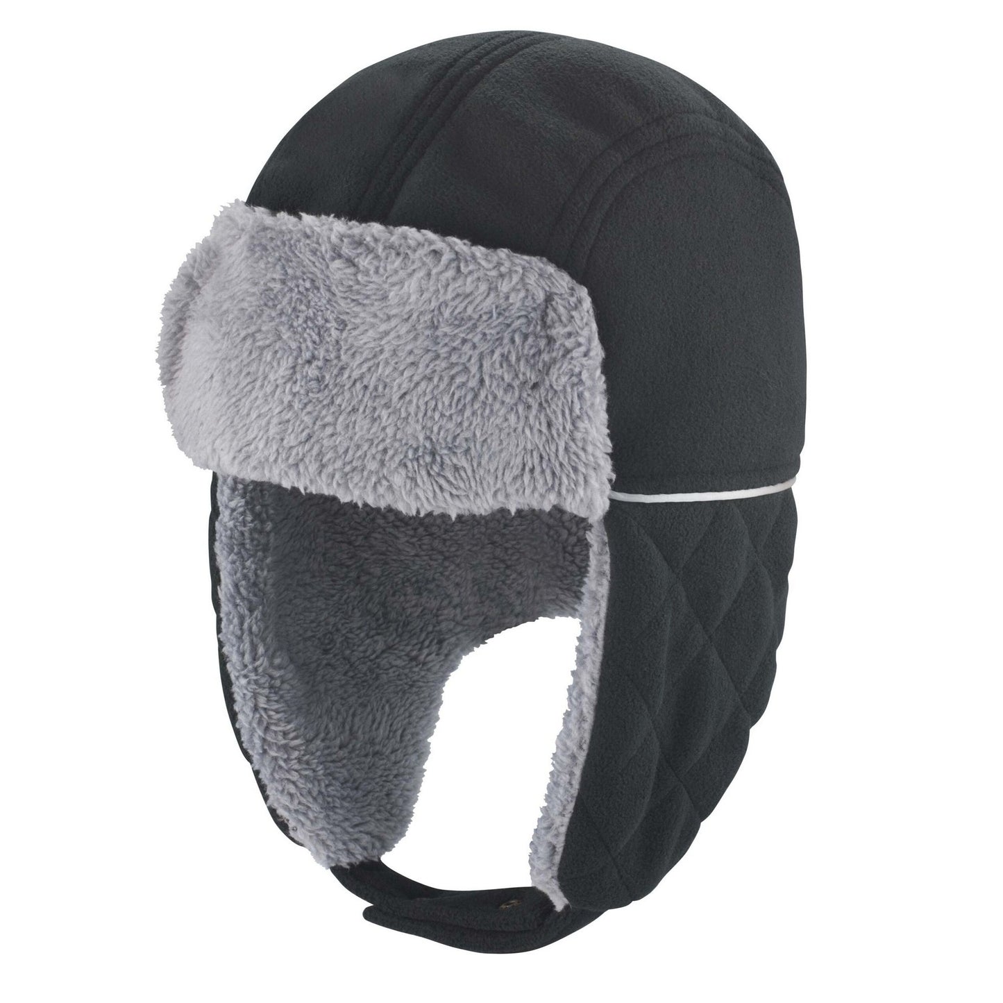 Black-Grey - Front - Result Winter Essentials Unisex Adult Trapper Hat