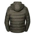 Dark Olive - Back - Russell Mens Nano Hooded Padded Jacket