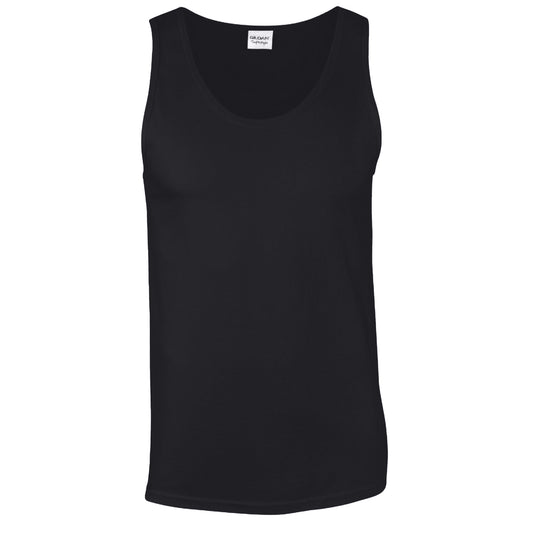 Black - Front - Gildan Mens Softstyle Plain Tank Top