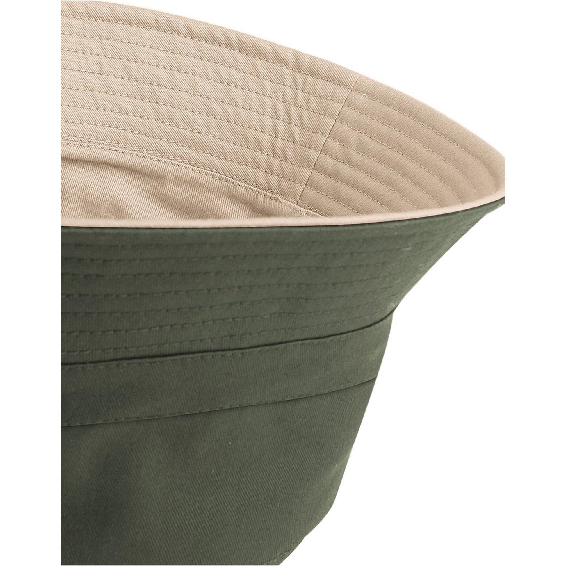 Olive-Stone - Side - Beechfield Unisex Adult Reversible Bucket Hat