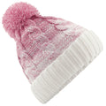 Dusky Pink-Off White - Front - Beechfield Unisex Adult Ombre Beanie
