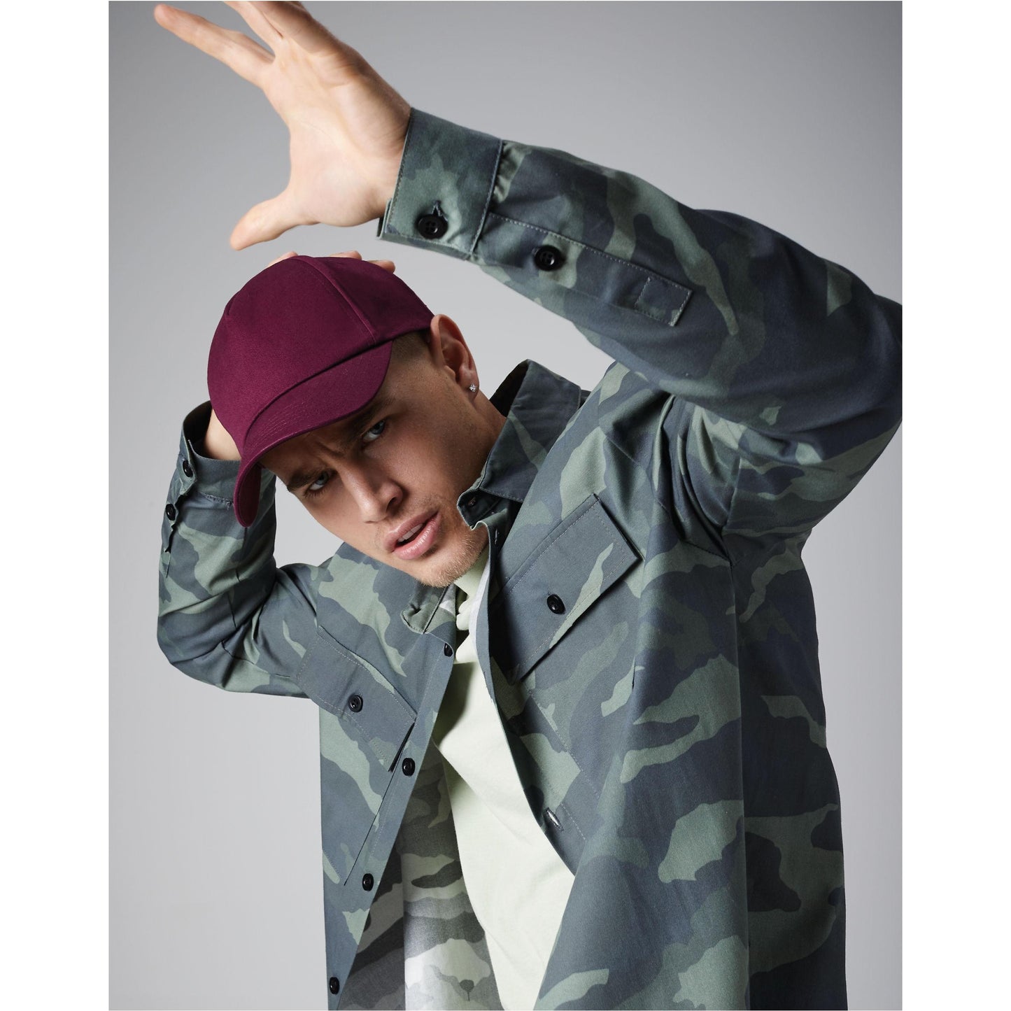 Olive Green - Front - Beechfield Unisex Adult Authentic 5 Panel Cap