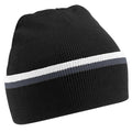 Black-Graphite Grey-White - Front - Beechfield Unisex Adult Teamwear Beanie