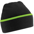 Black-Lime Green - Front - Beechfield Unisex Adult Teamwear Beanie