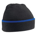 Black-Bright Royal Blue - Front - Beechfield Unisex Adult Teamwear Beanie