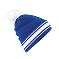 Bright Royal Blue-White - Front - Beechfield Unisex Adult Stadium Beanie