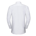 White-Oxford Blue - Back - Russell Collection Mens Oxford Tailored Long-Sleeved Shirt