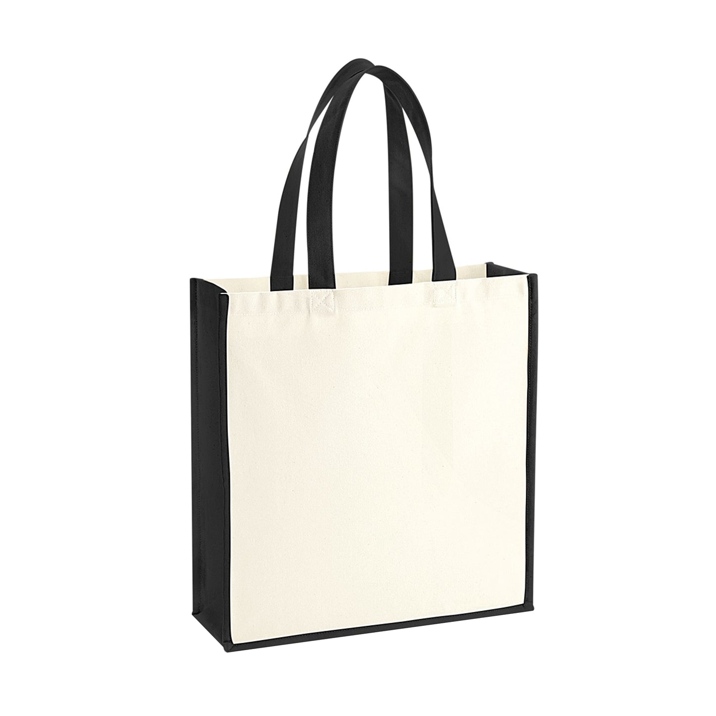Natural-Black - Front - Westford Mill Gallery Canvas Tote