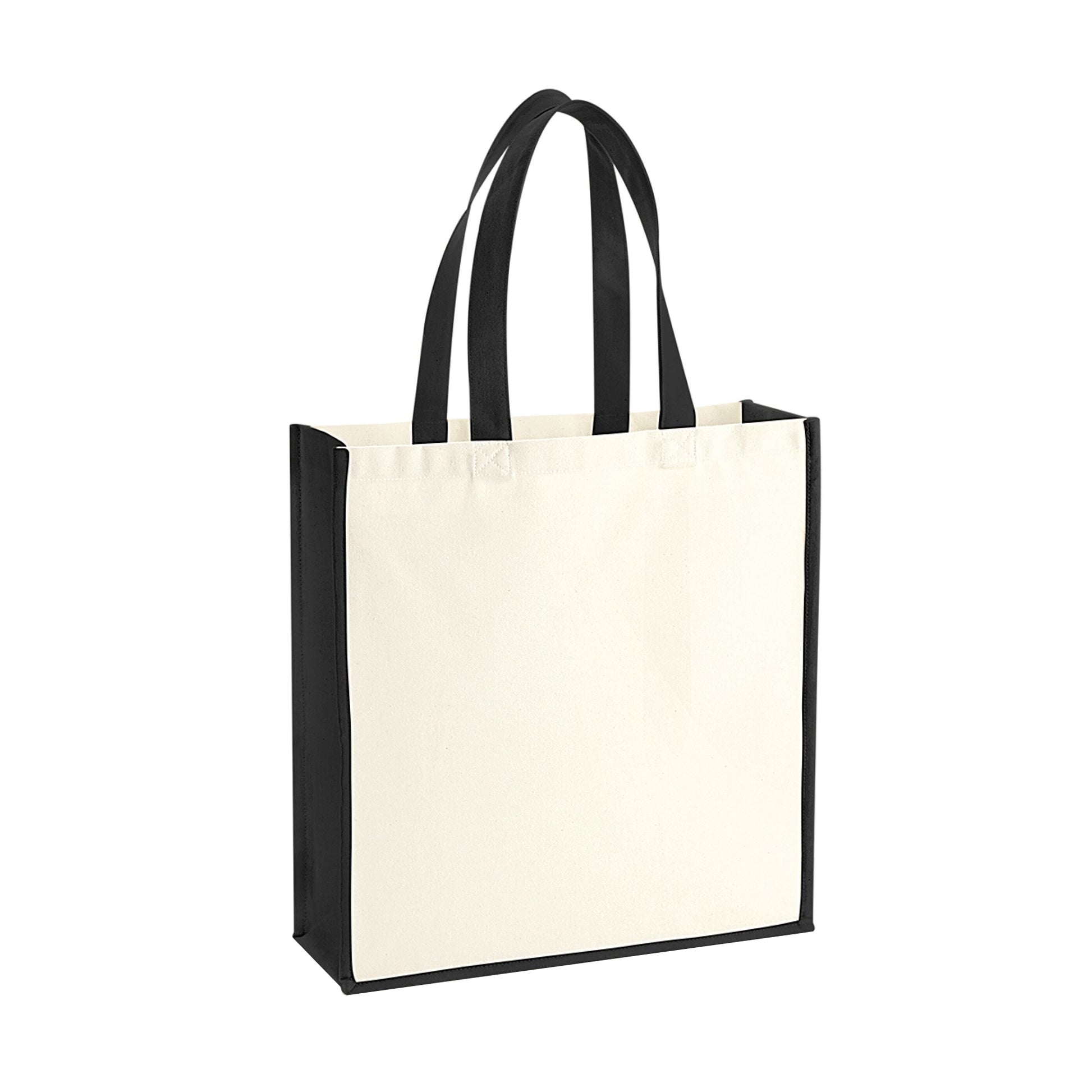 Natural-Black - Front - Westford Mill Gallery Canvas Tote