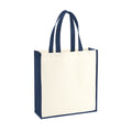 Natural-French Navy - Front - Westford Mill Gallery Canvas Tote