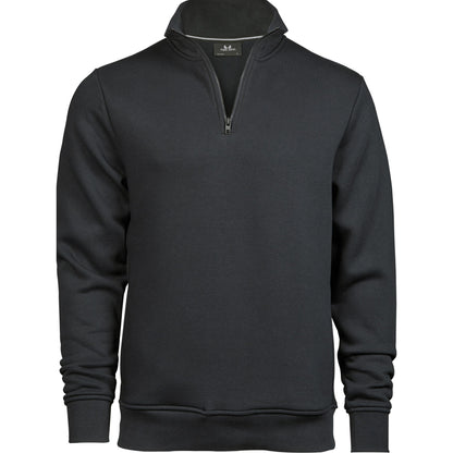 Dark Grey - Front - Tee Jay Unisex Adult Half Zip Sweatshirt