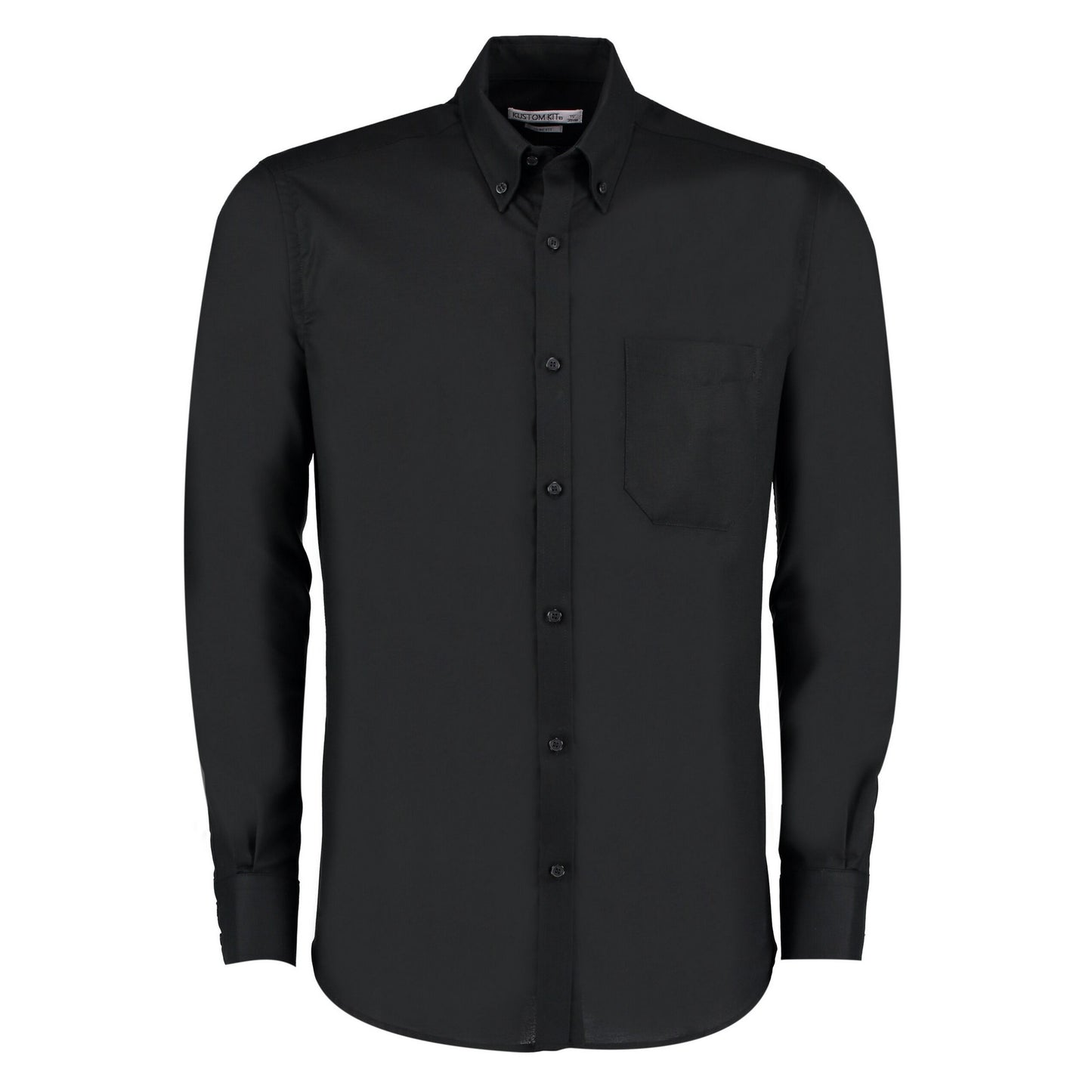 Black - Front - Kustom Kit Mens Oxford Slim Long-Sleeved Shirt