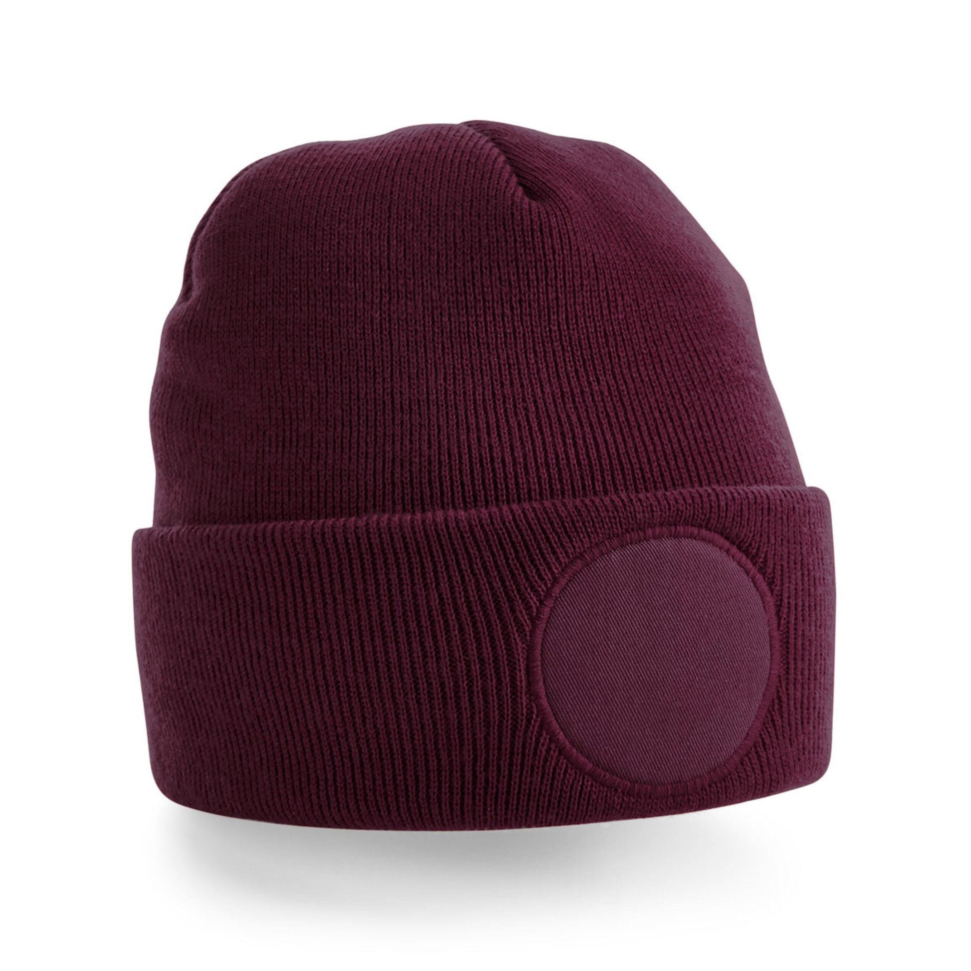 Burgundy - Back - Beechfield Unisex Adult Patch Beanie