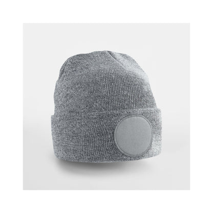 Heather Grey - Back - Beechfield Unisex Adult Patch Beanie
