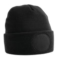 Black - Front - Beechfield Unisex Adult Patch Beanie