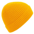 Sun Yellow - Front - Beechfield Unisex Adult Rib Knit Beanie