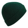 Bottle Green - Front - Beechfield Unisex Adult Rib Knit Beanie