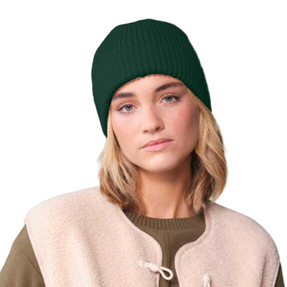 Bottle Green - Back - Beechfield Unisex Adult Rib Knit Beanie