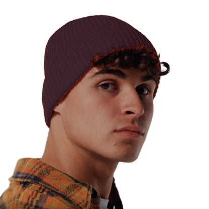 Burgundy - Back - Beechfield Unisex Adult Rib Knit Beanie