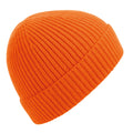 Orange - Front - Beechfield Unisex Adult Rib Knit Beanie