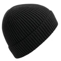 Black - Front - Beechfield Unisex Adult Rib Knit Beanie