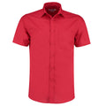Red - Front - Kustom Kit Mens Poplin Short-Sleeved Shirt