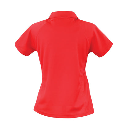 Red-White - Back - Spiro Womens-Ladies Team Spirit Polo Shirt