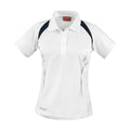 White-Navy - Front - Spiro Womens-Ladies Team Spirit Polo Shirt
